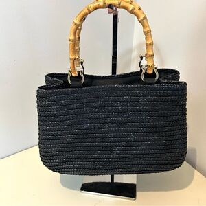 Vintage St. John’s Bag woven purse Black EUC